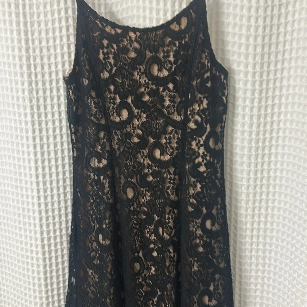 Anthropologie Moulinette Soeurs Black Lace Midi Cami Cotrina Dress Size 0 NWT - Picture 10 of 13